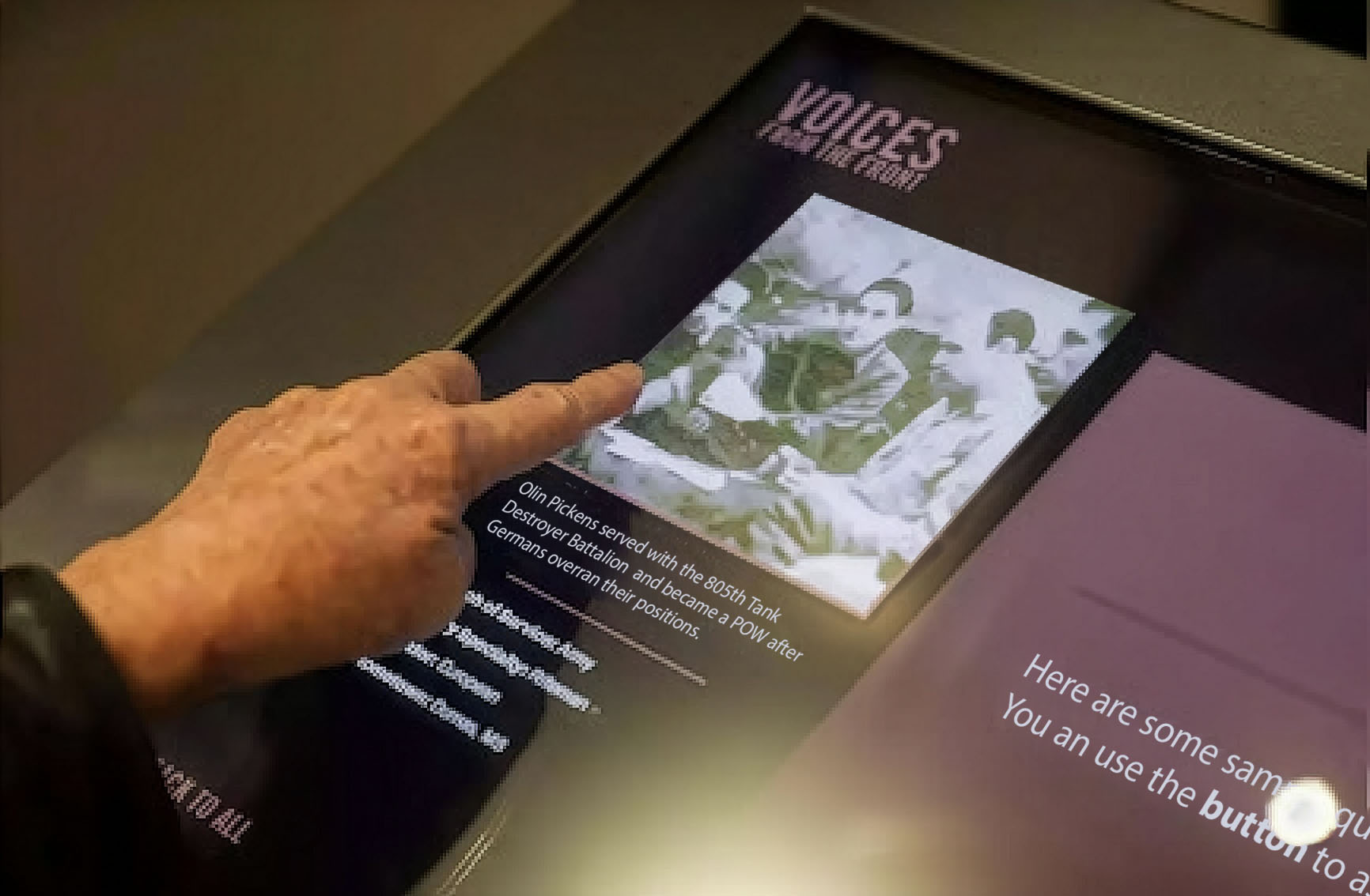 Touchscreen UI closeup